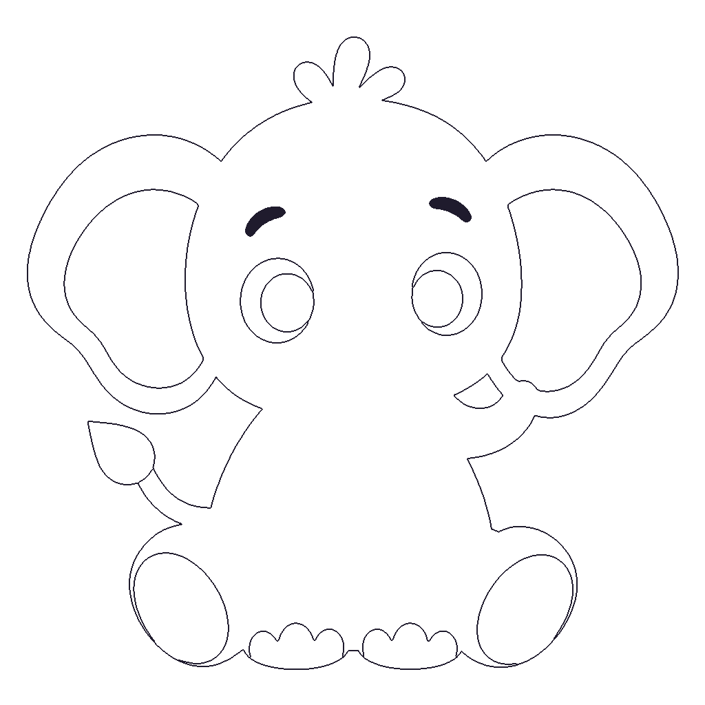 Baby Elephant outline