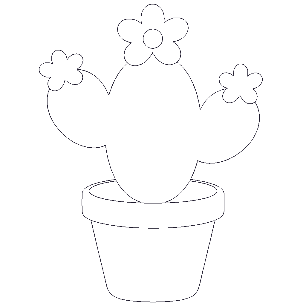 Cactus in Bloom outline