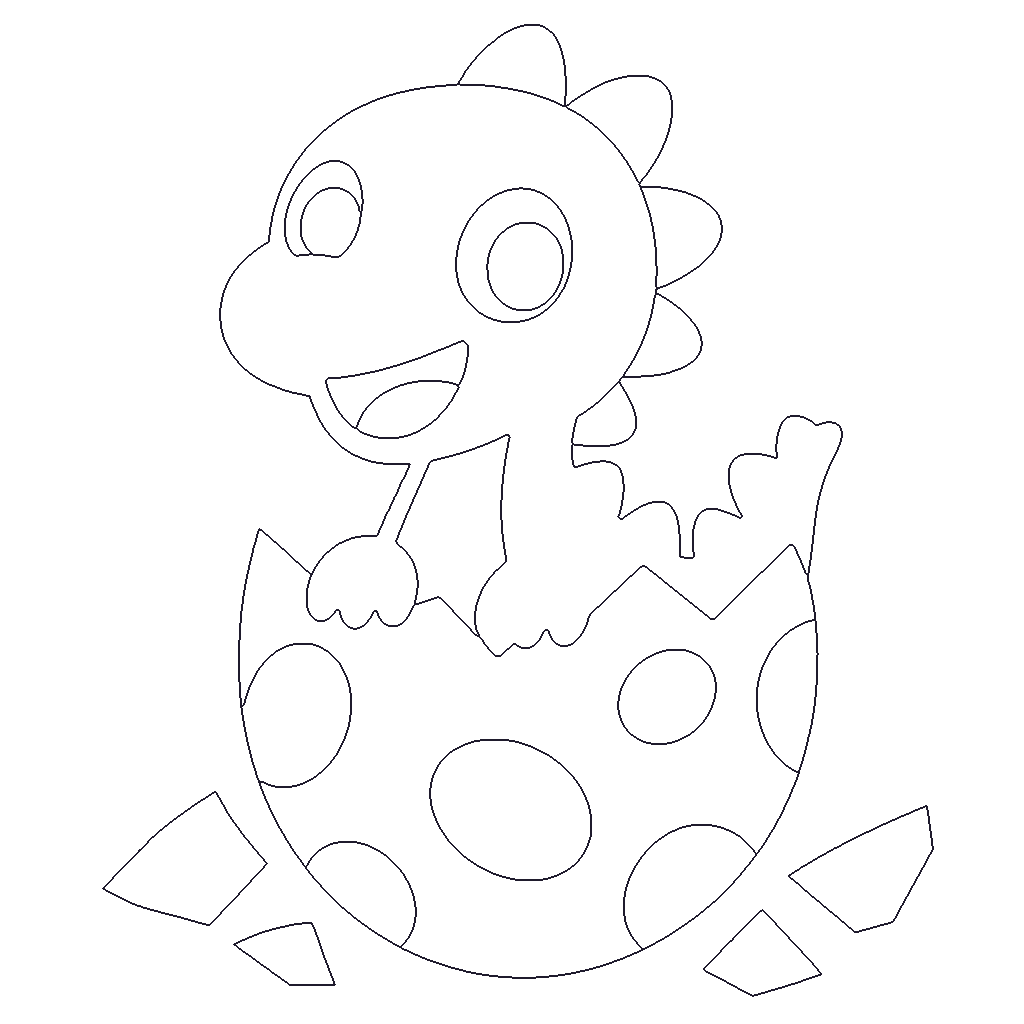 Hatching Dino Egg outline