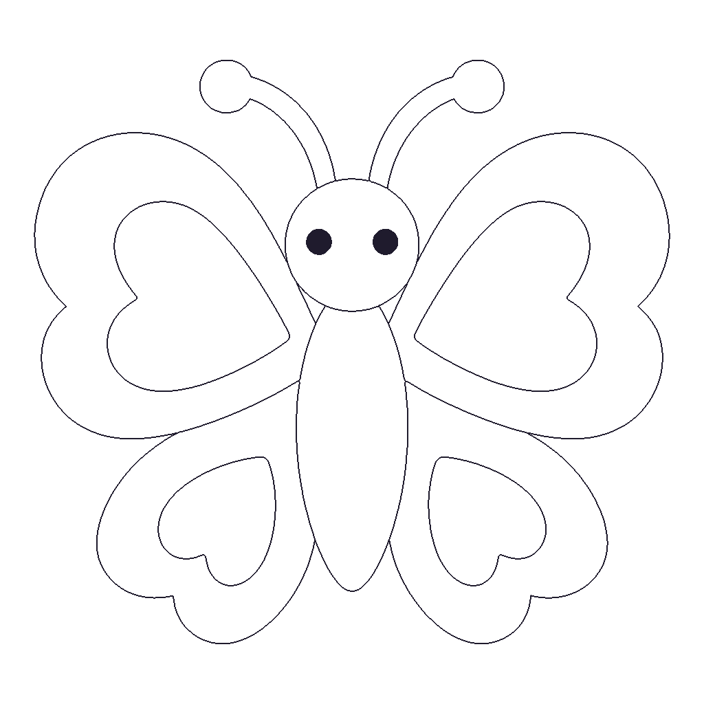 Heart Butterfly outline