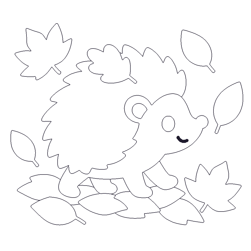 Hedgehog in the Leaves outline