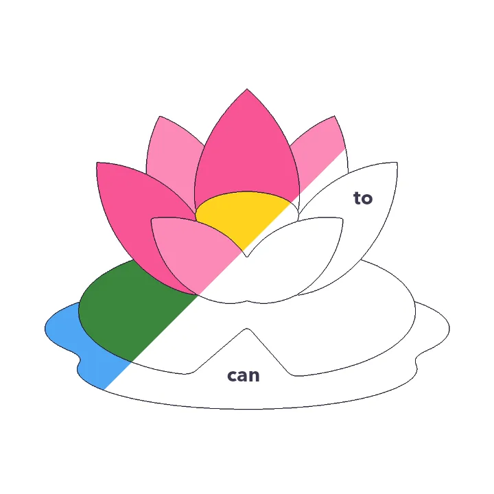 Lotus Flower sight words color by number page, half colored to show the finished picture