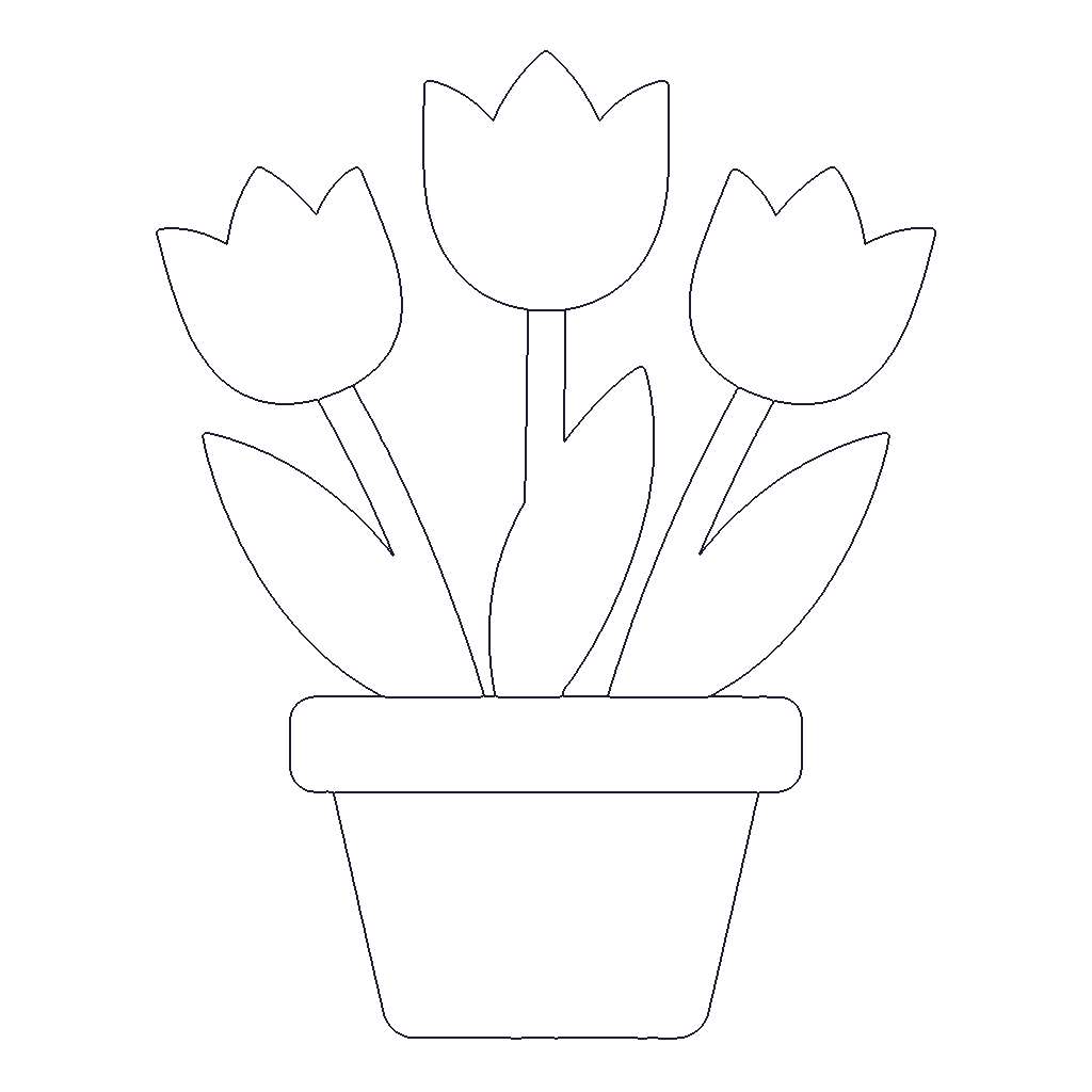 Tulips in a Pot outline