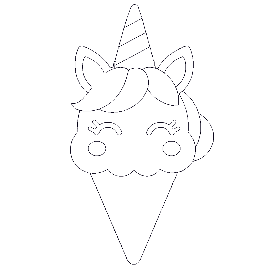 Unicorn Ice Cream outline